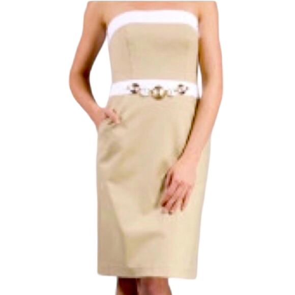 Milly of New York Khaki Strapless Dress Size 2 - Picture 1 of 15